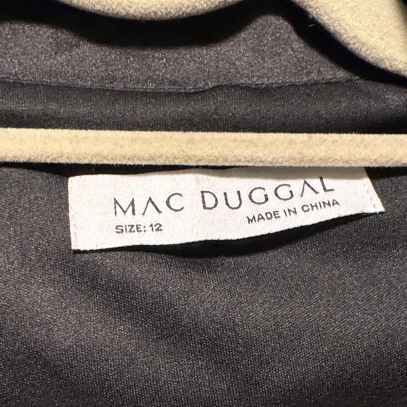 Mac Duggal Wrap Black Satin Lapel Blazer/dress Size 12 - Picture 3 of 7